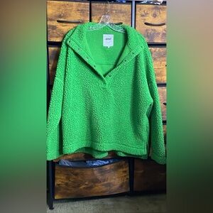 Aerie Green Sherpa Jacket